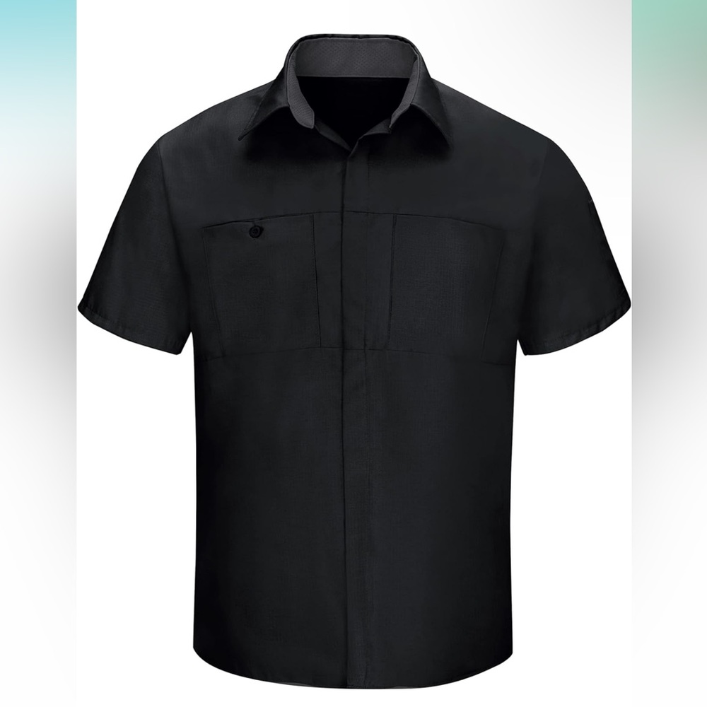 Red Kap Men's Short Sleeve Performance Plus Shop Shirt With Oilblok Tech - Med